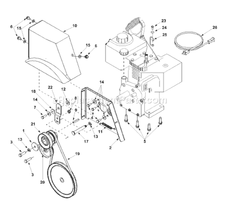 Page B Diagram and Parts List for 31AE993I401 2001 Yard Man Snow Blower